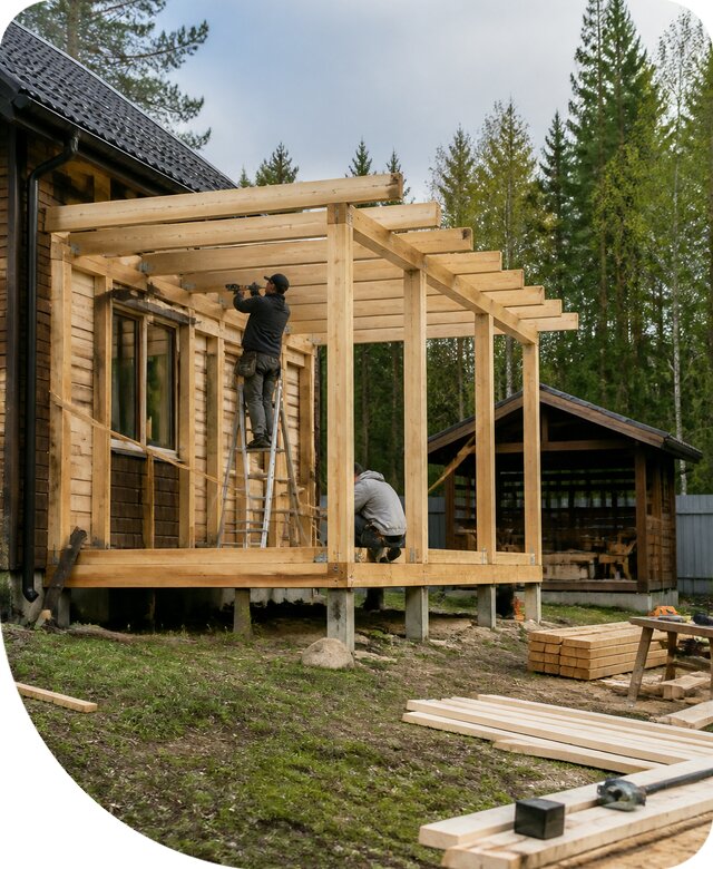 Строительство пристроек и построек на участке в Елабуге